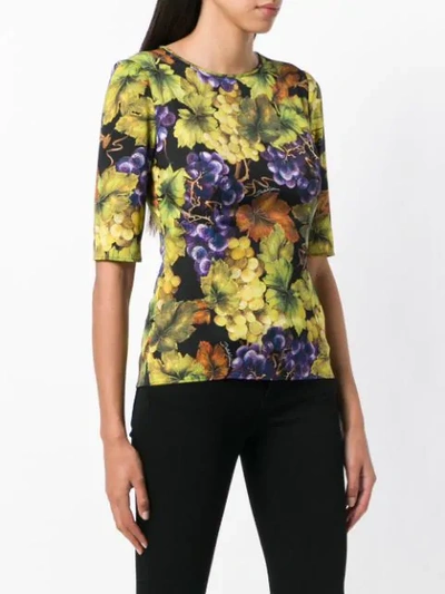 Shop Dolce & Gabbana Printed Fitted Top In Yellow