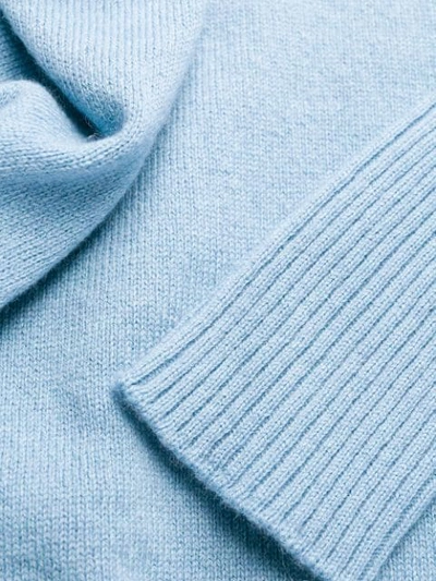 Shop D-exterior Turtleneck Fine Knit Jumper In Blue