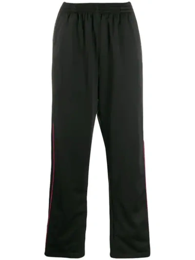 Shop Balenciaga Side Stripe Track Pants In Black