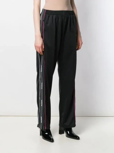 BALENCIAGA STRIPED SIDE TRACK PANTS - 黑色