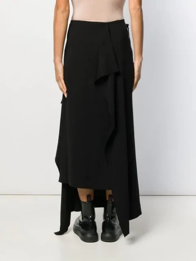 Shop Mcq By Alexander Mcqueen Midi Draped Skirt In Black