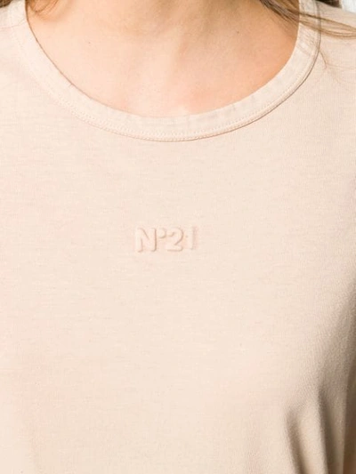 Shop N°21 Dyed Sleeve T-shirt In Brown