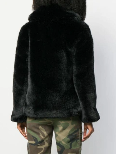 Shop La Seine & Moi Faux Fur Jacket In Black