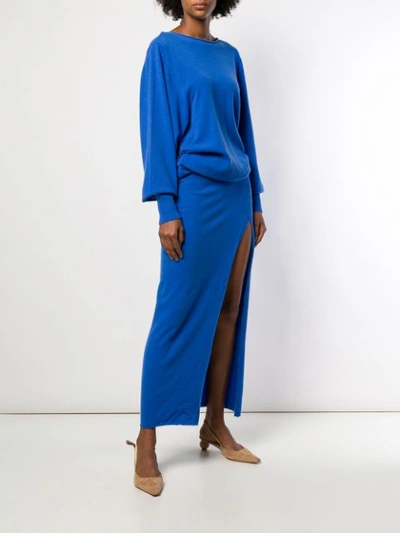 Shop Jacquemus Side Slit Dress - Blue