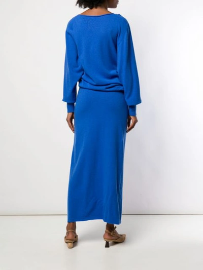 Shop Jacquemus Side Slit Dress - Blue