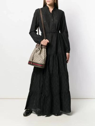 Shop Gucci Gg Broderie Anglaise Dress In Black