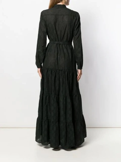 Shop Gucci Gg Broderie Anglaise Dress In Black