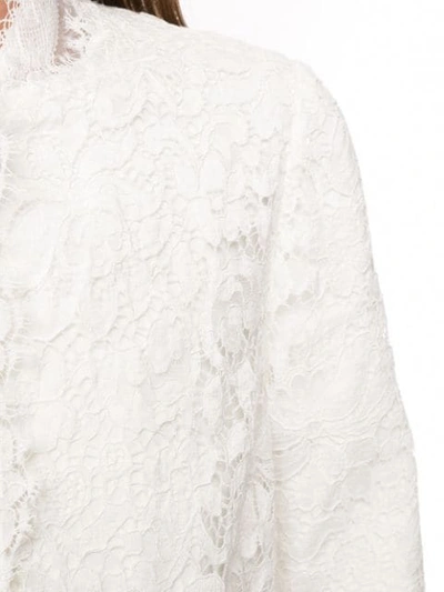 Shop Dolce & Gabbana Lace Single-breasted Coat In White