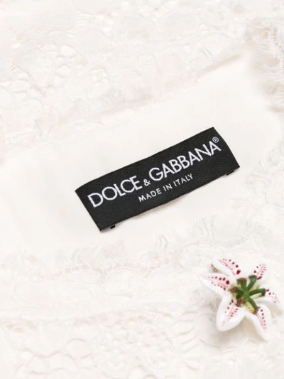 Shop Dolce & Gabbana Lace Single-breasted Coat In White