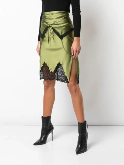 Shop Alexander Wang Short Foldover-waist Skirt In Green