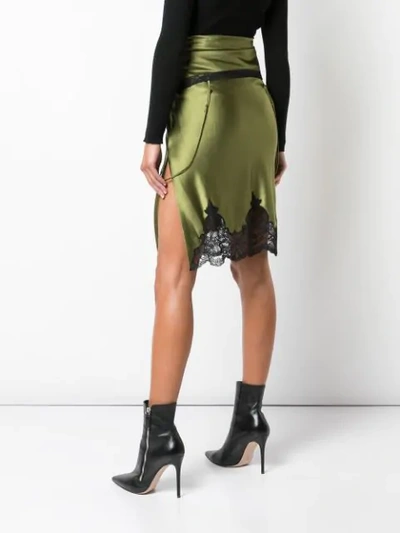 Shop Alexander Wang Short Foldover-waist Skirt In Green