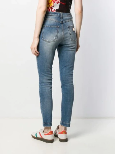 Shop Dolce & Gabbana Cropped-jeans Im Distressed-look In Blue