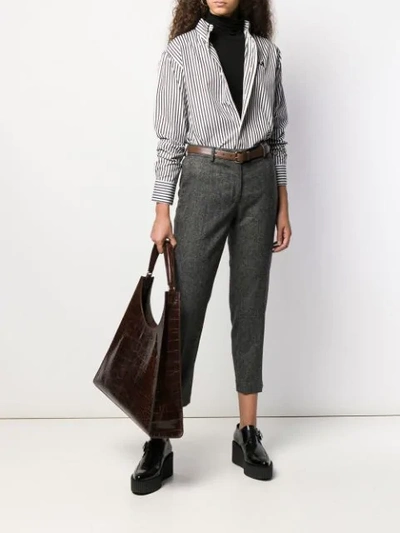 BURBERRY CROPPED TROUSERS - 黑色