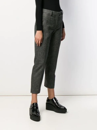Shop Burberry Cropped Trousers In Black