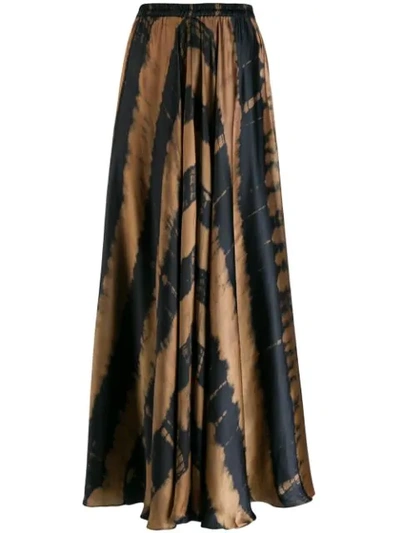 Shop Mes Demoiselles Patterned Maxi Skirt In Brown