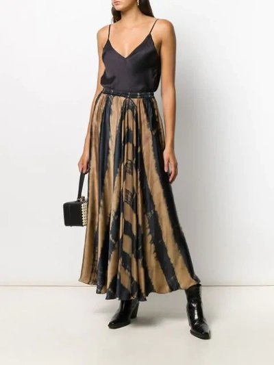 Shop Mes Demoiselles Patterned Maxi Skirt In Brown