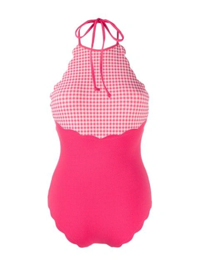 Shop Marysia Scalloped One-piece Swimsuit In Watermelon