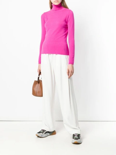 Shop Allude Turtleneck Sweater In Pink