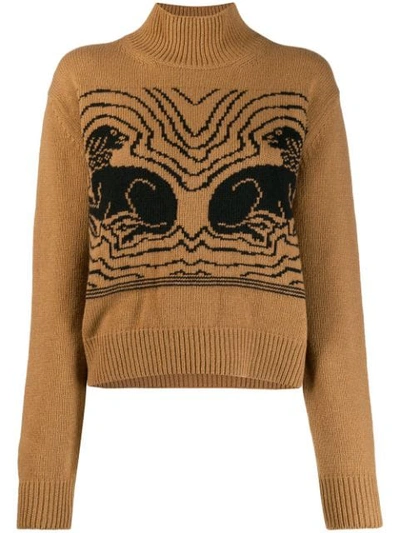 Shop Alexa Chung Knitted Dog Sweater In Brown ,black