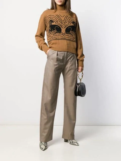 Shop Alexa Chung Knitted Dog Sweater In Brown ,black