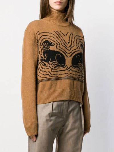 Shop Alexa Chung Knitted Dog Sweater In Brown ,black