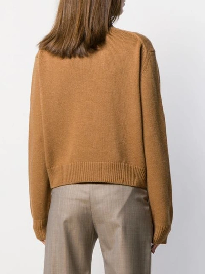 Shop Alexa Chung Knitted Dog Sweater In Brown ,black