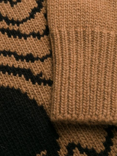 Shop Alexa Chung Knitted Dog Sweater In Brown ,black