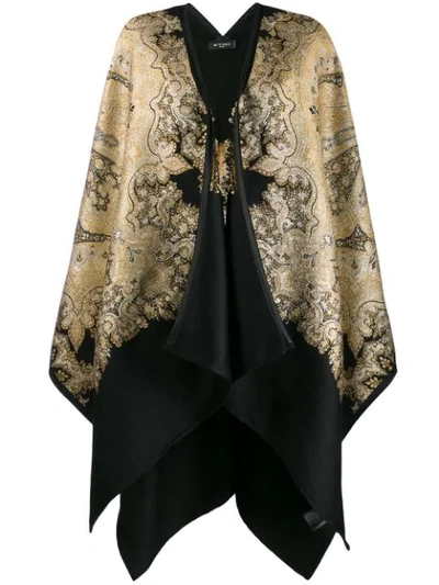 Shop Etro Paisley Embroidered Cape In Gold