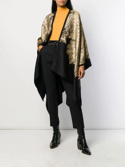Shop Etro Paisley Embroidered Cape In Gold