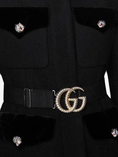 Shop Gucci Wool Coat In Schwarz