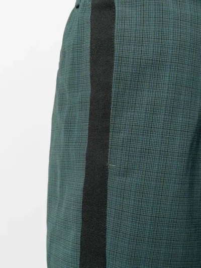 Shop Calvin Klein Checkered Pattern Trousers In 984 Green