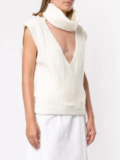 Shop Jacquemus Aube Knitted Top In 80110 White