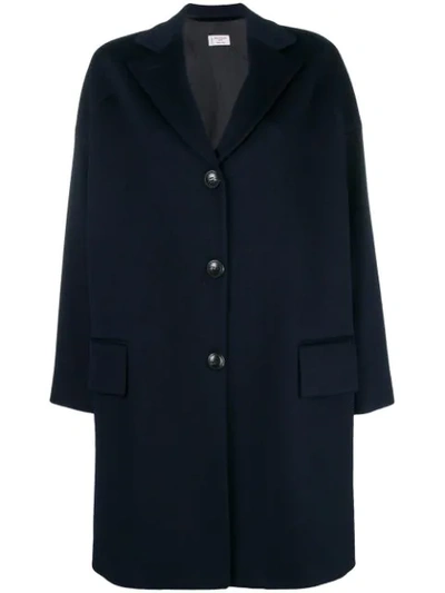 Shop Alberto Biani Oversized Single-breasted Coat - Blue