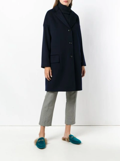 Shop Alberto Biani Oversized Single-breasted Coat - Blue