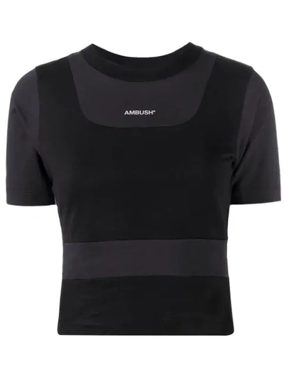 Shop Ambush Fitted Patchwork T-shirt In Black