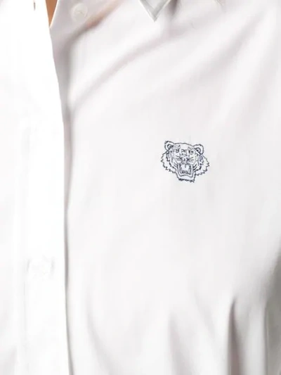 Shop Kenzo Mini Tiger Shirt Dress In White