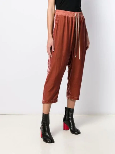 Shop Rick Owens Drop-crotch Cropped Trousers In Pink