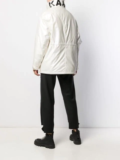 Shop Karl Lagerfeld Drawstring Waist Jacket In White