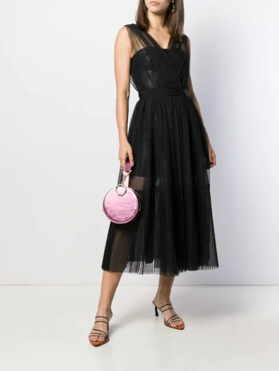Shop Pinko Tulle Overlay Dress In Black