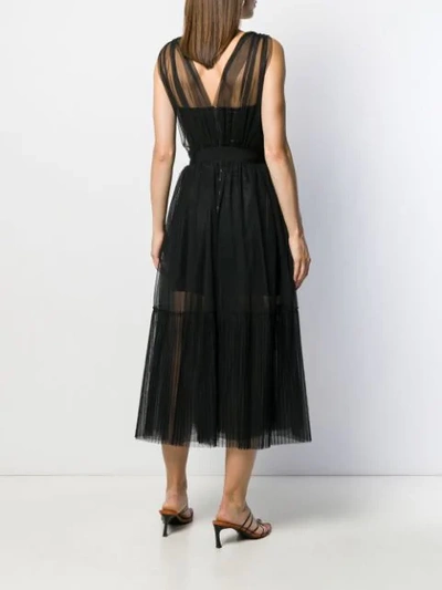 Shop Pinko Tulle Overlay Dress In Black