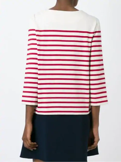 Shop Marc By Marc Jacobs Patched Breton Stripe Top In White