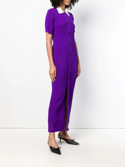 Shop Simon Miller Buttoned Cardigan Dress In Purple
