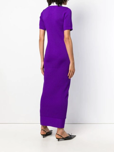 Shop Simon Miller Buttoned Cardigan Dress In Purple