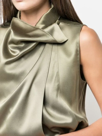 Shop Adam Lippes Round Neck Blouse In Green