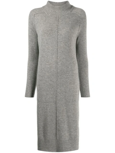 Shop Lorena Antoniazzi Knit Midi Dress In Grey