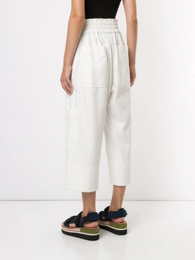 Shop Lee Mathews Cropped Calypso Trousers In White