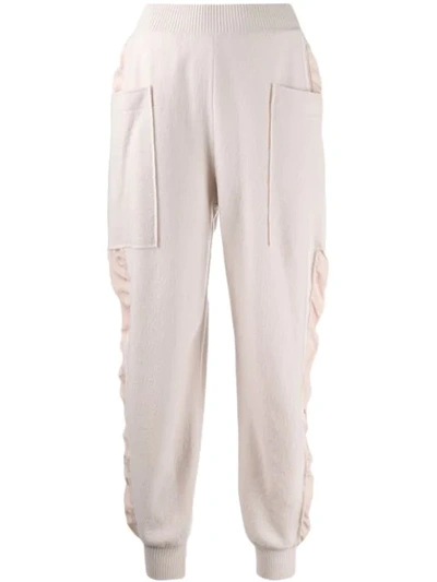 Shop Stella Mccartney Knitted High-rise Track Pants In Pink