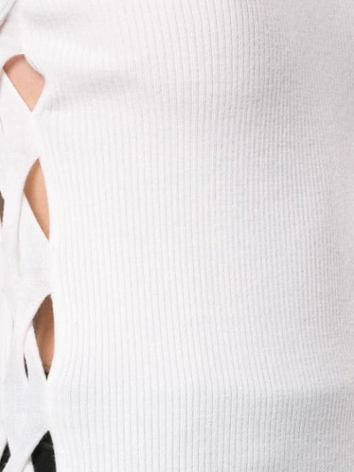 Shop Dion Lee Cut-out Side Ribbed Sweater In White