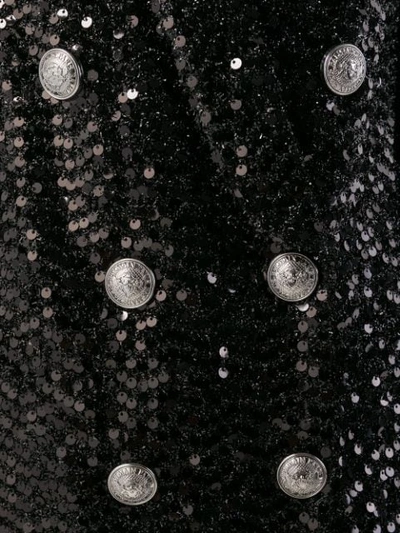 Shop Balmain Sequin Blazer In Black