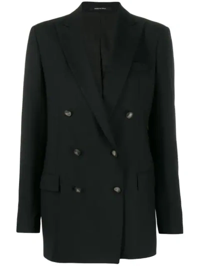 Shop Tagliatore Double Breasted Blazer In Black